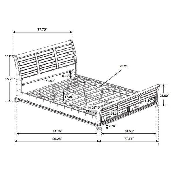 Elk Grove Brown California King Storage Bed Fashion