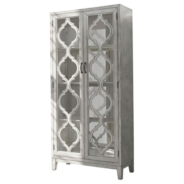 Mckellen White Tall Accent Cabinet Online now