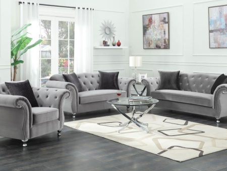 Frostine Silver 3 Pc Sofa Set Hot on Sale