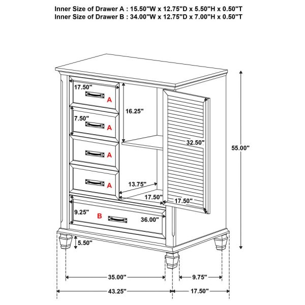 Franco Brown Door Chest Online Hot Sale