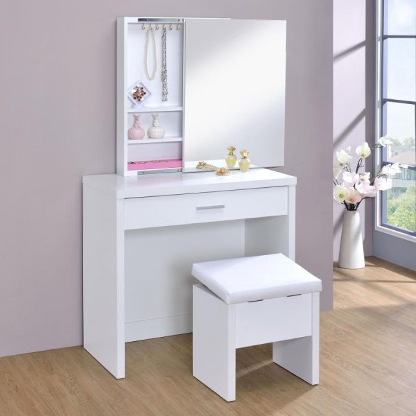 Harvey White Vanity Table & Mirror Supply