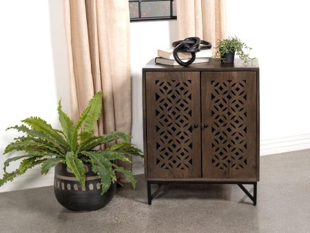 Zaria Brown Accent Cabinet Online now