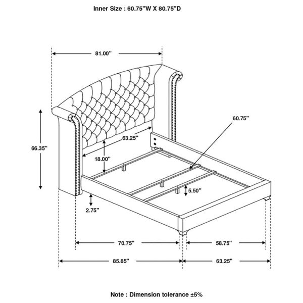 Melody Grey Queen Bed For Cheap