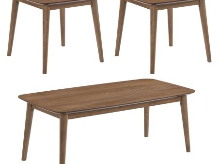 Radley Brown 3 Pc Coffee Table Set For Cheap