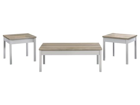 Stacie White 3 Pc Coffee Table Set For Sale