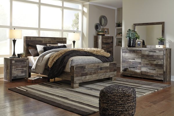 Derekson Multi Gray Panel Bedroom Set For Sale