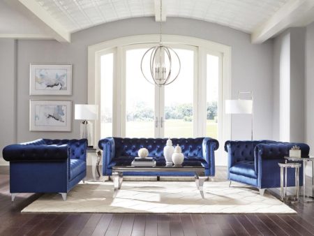 Bleker Blue 2 Pc Sofa Set For Sale