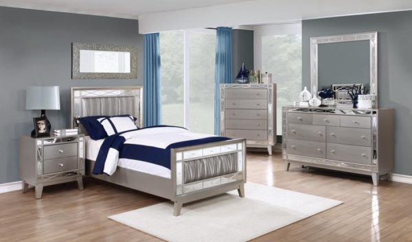 Leighton Silver Twin Bed For Discount