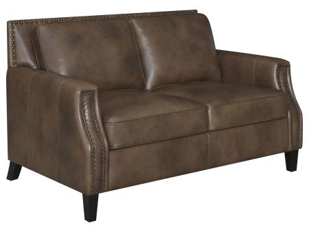 Leaton Brown Loveseat Online Hot Sale