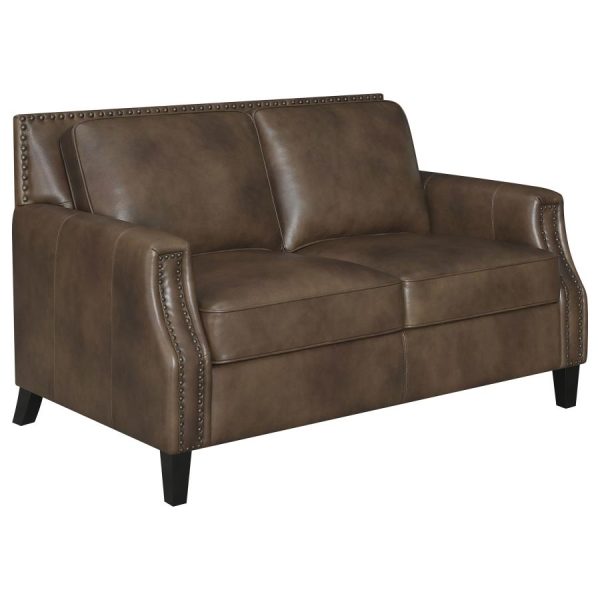 Leaton Brown Loveseat Online Hot Sale