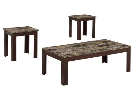 Rhodes Brown 3 Pc Coffee Table Set Sale