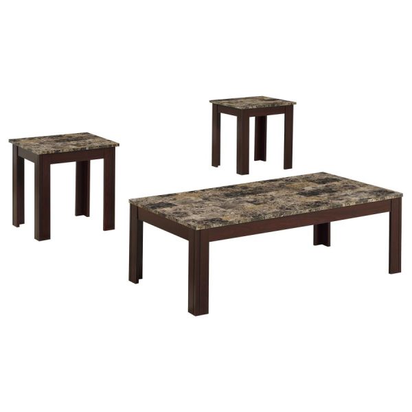 Rhodes Brown 3 Pc Coffee Table Set Sale