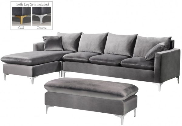 Naomi Velvet Reversible Sectional Discount