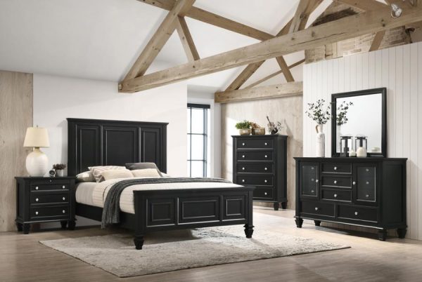 Sandy Beach Black Queen Bed Discount