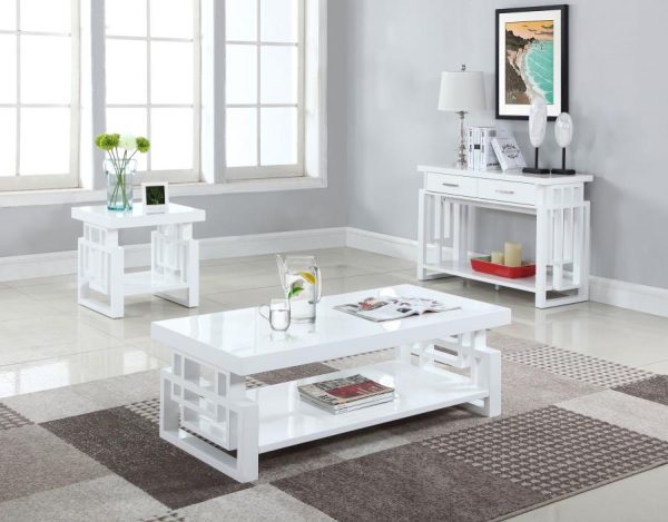 Schmitt White Sofa Table on Sale