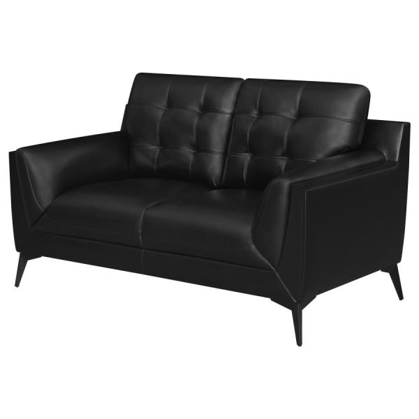 Moira Black Loveseat Fashion