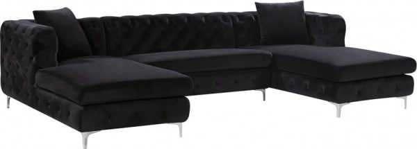 Gail Velvet 3pc. Sectional Online now