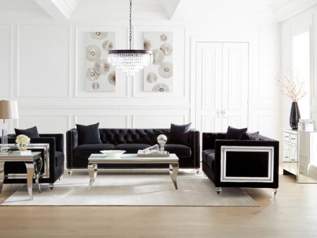 Delilah Black 3 Pc Sofa Set Online now