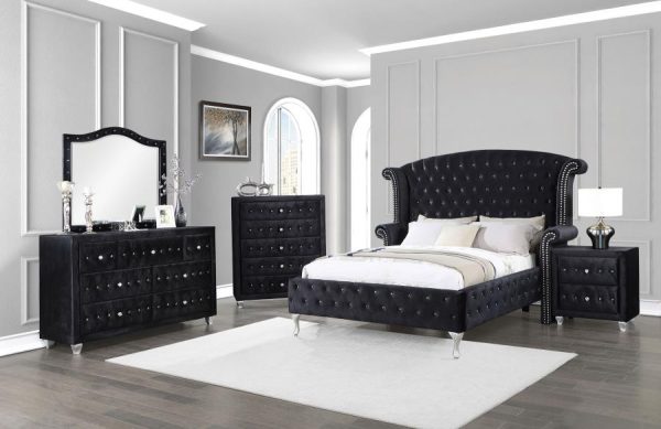 Deanna Black Eastern King Bed 5 Pc Set Online Hot Sale