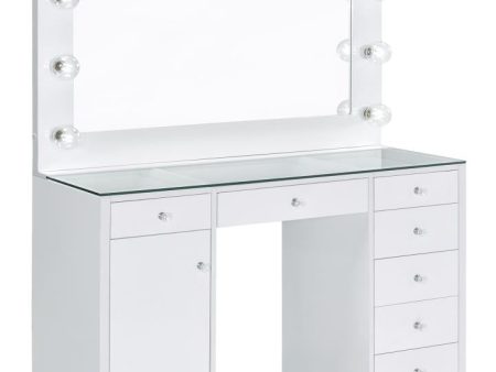 Percy White Vanity Table & Mirror Online now