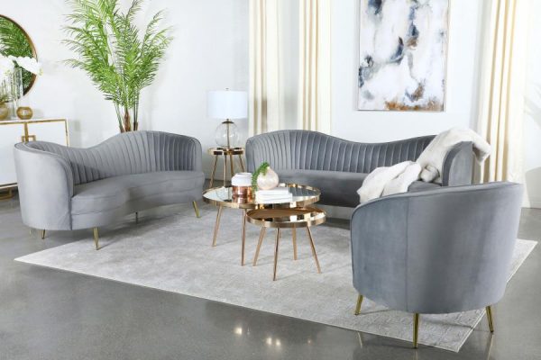 Sophia Grey 3 Pc Sofa Set Online Sale