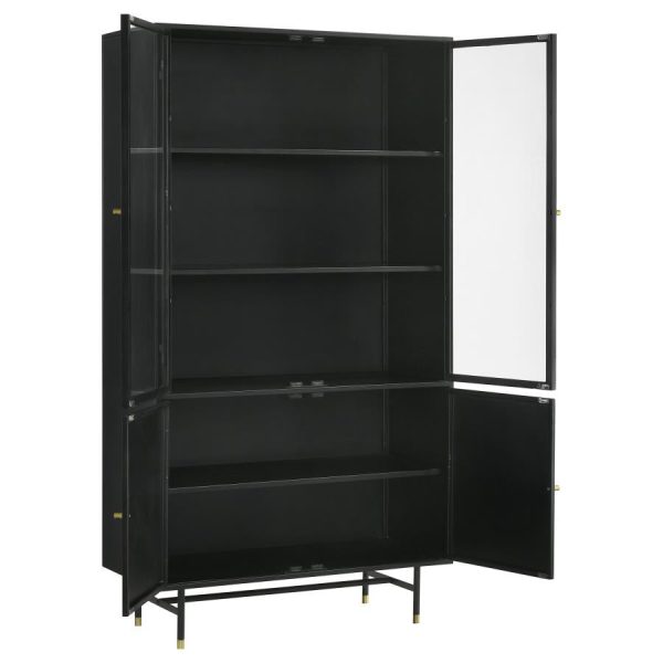 Santiago Black Tall Accent Cabinet For Discount