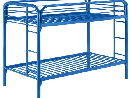 Morgan Blue Twin   Twin Bunk Bed Supply