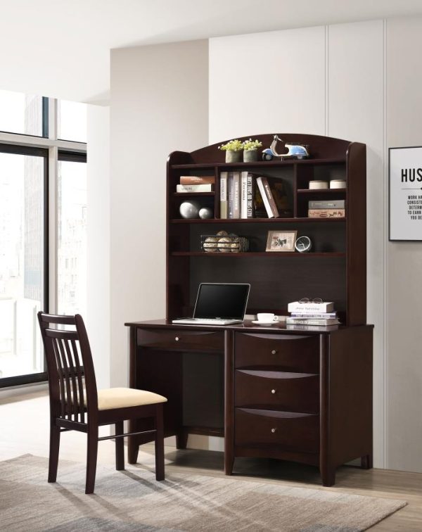 Phoenix Brown Computer Desk W  Hutch Cheap