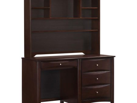 Phoenix Brown Computer Desk W  Hutch Cheap