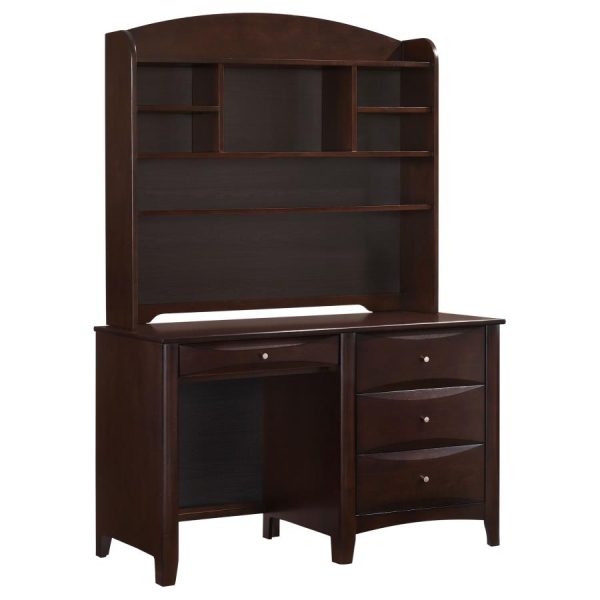 Phoenix Brown Computer Desk W  Hutch Cheap