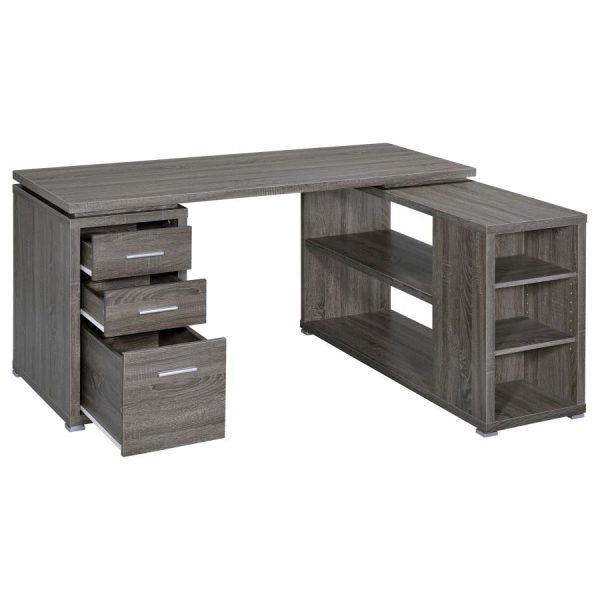 Yvette Grey L-shape Desk For Cheap