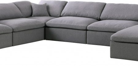 Serene Linen Deluxe Modular Down Filled Cloud-Like Comfort Overstuffed Reversible Sectional Cheap