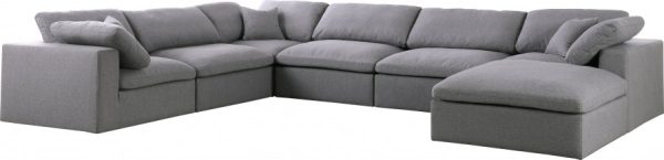 Serene Linen Deluxe Modular Down Filled Cloud-Like Comfort Overstuffed Reversible Sectional Cheap