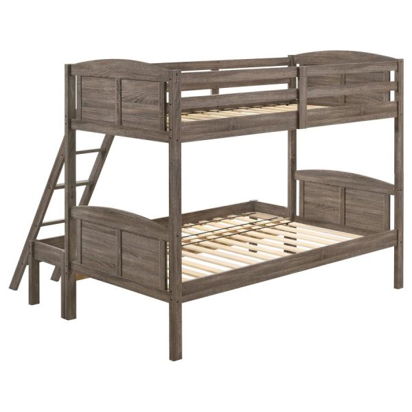 Flynn Brown Twin   Full Bunk Bed Cheap