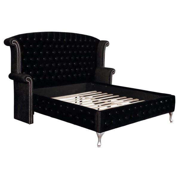 Deanna Black Eastern King Bed 4 Pc Set Supply