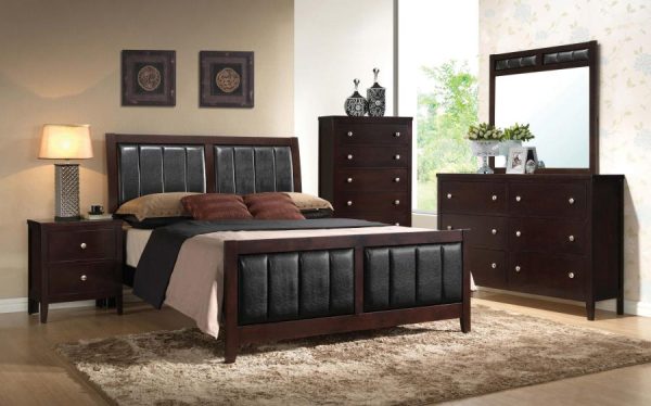 Carlton Brown Eastern King Bed 4 Pc Set Online