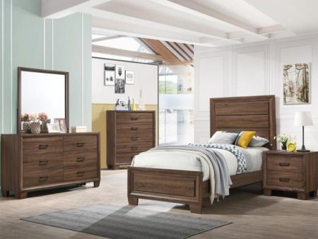 Brandon Brown Twin Bed 5 Pc Set Cheap