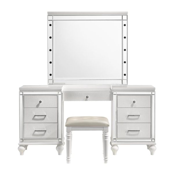 VALENTINO VANITY TABLE STOOL-WHITE Cheap