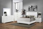 Felicity White California King Bed 5 Pc Set Cheap