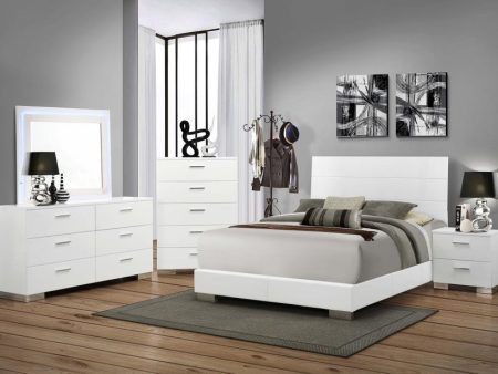 Felicity White California King Bed 5 Pc Set Cheap