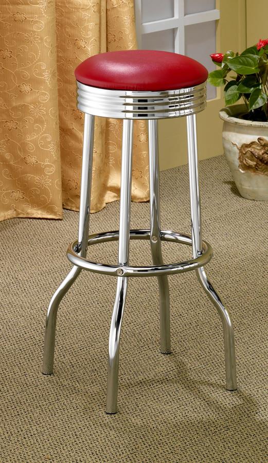 Theodore Red Swivel Bar Stool Fashion