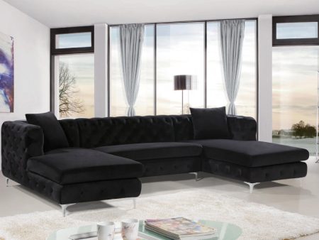 Gail Velvet 3pc. Sectional Online now