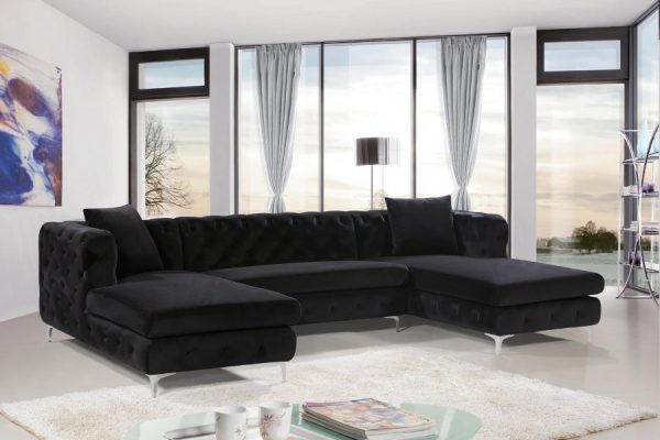 Gail Velvet 3pc. Sectional Online now