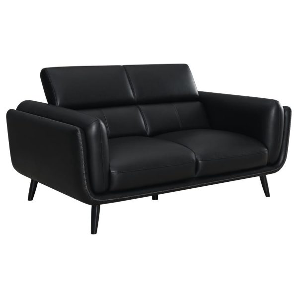 Shania Black Loveseat Fashion