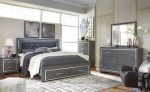 Lodanna Gray LED Footboard Storage Bedroom Set Online Hot Sale