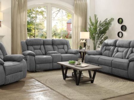 Higgins Grey 3 Pc Motion Sofa Set For Sale