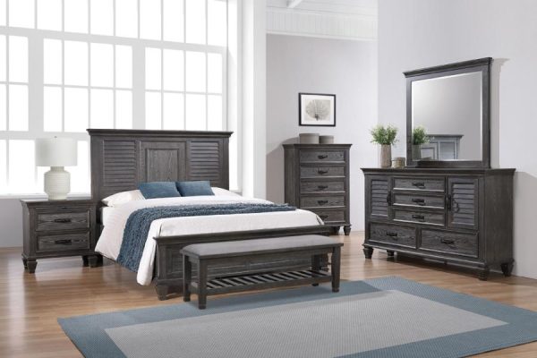 Franco Grey Queen Bed 4 Pc Set For Discount