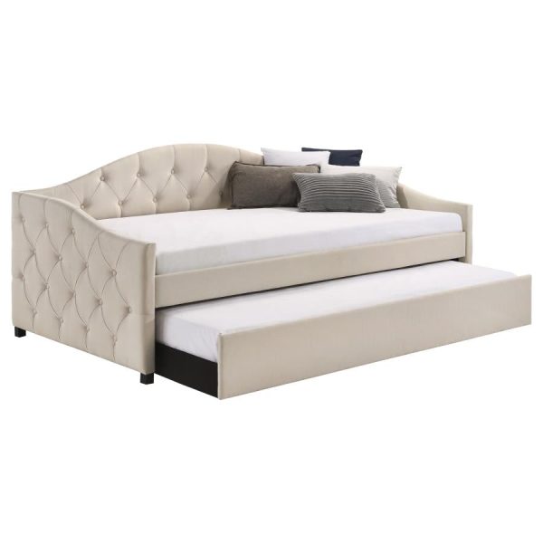 Sadie Beige Twin Daybed W  Trundle Sale