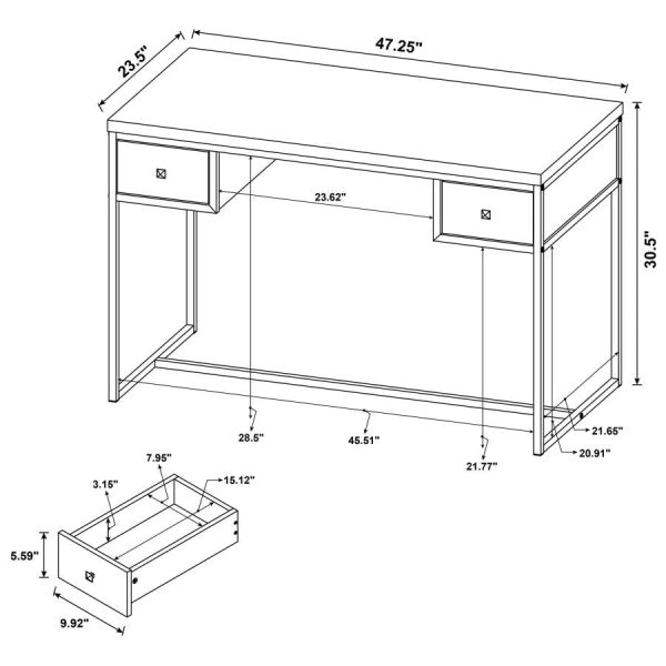 Millbrook Brown Writing Desk Hot on Sale