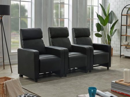 Toohey Black 3 Pc Theater Seating (3r) Online Hot Sale